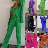 Polyester Vrouwen Casual Set Lange broek & Boven Lappendeken Solide meer kleuren naar keuze Instellen