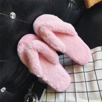 Plush & Rubber Fluffy slippers Solid Pair
