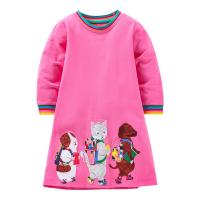 Cotton Slim Girl One-piece Dress knitted pink PC