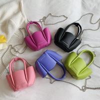PU Leather Handbag with chain & soft surface & attached with hanging strap PC