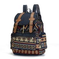 PU Leather & Canvas & Polyester Backpack contrast color & large capacity & hardwearing PC