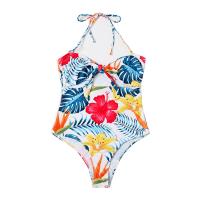 Polyamide One-piece Swimsuit backless & padded Spandex floral PC