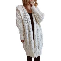 Polyester long style Women Sweater & loose knitted Solid PC
