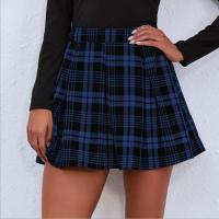 Polyester Pleated Skirt printed plaid PC