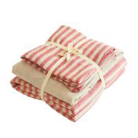 Baumwolle Bettwäsche Set, schlicht gefärbt, Gestreift, mehr Farben zur Auswahl, 4Pcs/Festgelegt,  Festgelegt