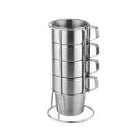 201 Stainless Steel Outdoor & Multifunction Portable Cup four piece Set