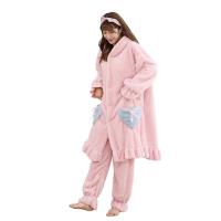 Polyester Women Pajama Set & thermal Pants & top Solid pink :XL PC