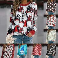 Polyester Women Long Sleeve T-shirt & loose Cotton printed PC