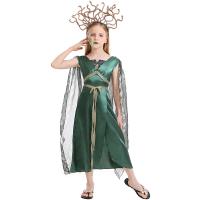 Polyester Children Halloween Cosplay Costume & two piece hair accessories & dress Set