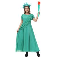 Polyester Women Halloween Cosplay Costume & two piece hair accessories & dress Solid Set