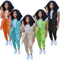 Polyester Vrouwen Casual Set Vest & Broek Solide meer kleuren naar keuze Instellen