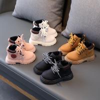Synthetic Leather front drawstring Children Boots hardwearing & anti-skidding Solid Pair