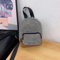 PU Leather Backpack Mini & soft surface & with rhinestone PC