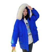 Polyester With Siamese Cap Women Parkas mid-long style & thicken & loose Solid PC