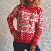 Polyester Women Sweater christmas design & thermal knitted PC