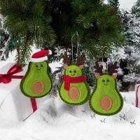 Adhesive Bonded Fabric Christmas Tree Hanging Decoration three piece green Set