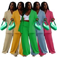 Poliéster Traje de pantalón de negocios para mujer, Pantalones largos & capa, labor de retazos, Sólido, más colores para elegir,  Conjunto