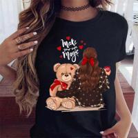 Polyester Women Short Sleeve T-Shirts christmas design & loose printed PC