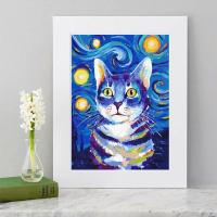 Canvas & Resin Rhinestones without frame & Creative & DIY Diamond Painting handmade Cats PC
