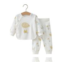Combed Cotton Baby Clothes Set & two piece & unisex Pants & top printed Cartoon white Set