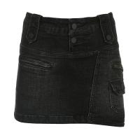Cotton Denim Slim Package Hip Skirt washed Solid :L PC