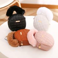 PU Leather Handbag bun & soft surface & attached with hanging strap Plush PC