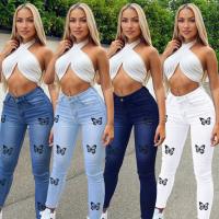 Katoen Vrouwen Jeans Afgedrukt vlinderpatroon meer kleuren naar keuze stuk