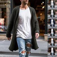Acrylic Men Coat mid-long style & loose knitted Solid PC