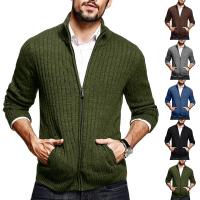 Acrylic Slim Men Coat knitted Solid PC