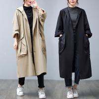 Polyester long style Women Trench Coat & loose Solid PC