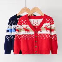 Viscose Children Coat deep V & christmas design knitted Cartoon PC