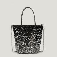 Polyester Shoulder Bag soft surface & attached with hanging strap & with rhinestone PC