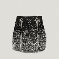 Polyester Bucket Bag Shoulder Bag with chain & soft surface & with rhinestone PC