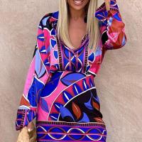 Polyester Slim Two-Piece Dress Set printed Set