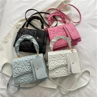 PU Leather With Coin Purse Handbag embossing & attached with hanging strap PC