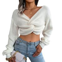Acrylic Slim & Crop Top Women Sweater crochet Solid PC