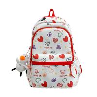 Nylon Schoolbag with hanging ornament & soft surface & waterproof PC