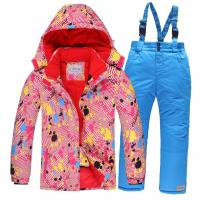 Polyamide & Cotton Waterproof Children Sportswear Set thicken & thermal Pants & coat printed Set