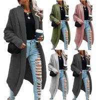 Acrylic Plus Size Sweater Coat mid-long style Solid PC