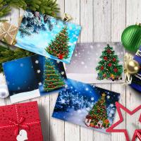 Cardboard DIY Greeting Cards christmas design & four piece handmade Set