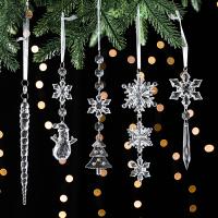 Acryl Weihnachtsbaum hängen Deko, Transparent,  Stück