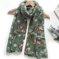 Voile Fabric Women Scarf christmas design & breathable printed PC