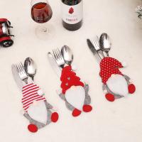 Adhesive Bonded Fabric & Knitted Creative Christmas Cutlery Bag PC