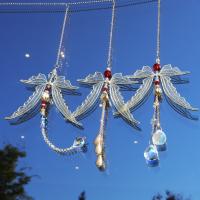 kristall & Metall Hängende Ornament, Poliert, Gold,  Stück