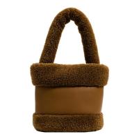 Plush & PU Leather Bucket Bag Handbag soft surface PC