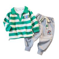 Cotton Slim Boy Clothing Set & two piece patchwork striped Set
