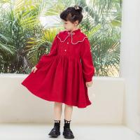 Cotton Pleated Girl One-piece Dress Solid PC