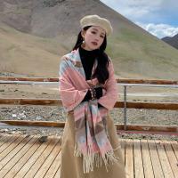 Polyester Tassels Women Scarf thermal striped PC