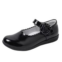 Cowhide Children Leather Shoes & for girl & anti-skidding black Pair