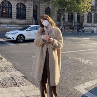 Artificial Fur Women Long Cardigan & thermal Solid PC